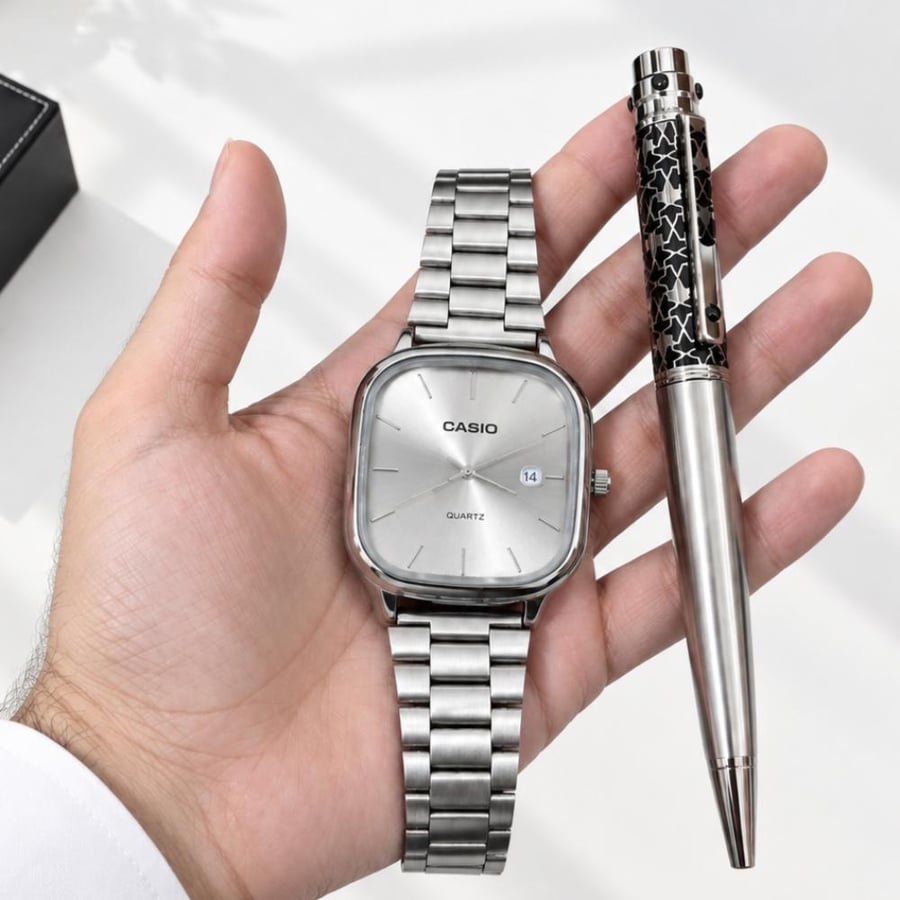 ساعة كاسيو CASIO LTP مع قلم هدية
