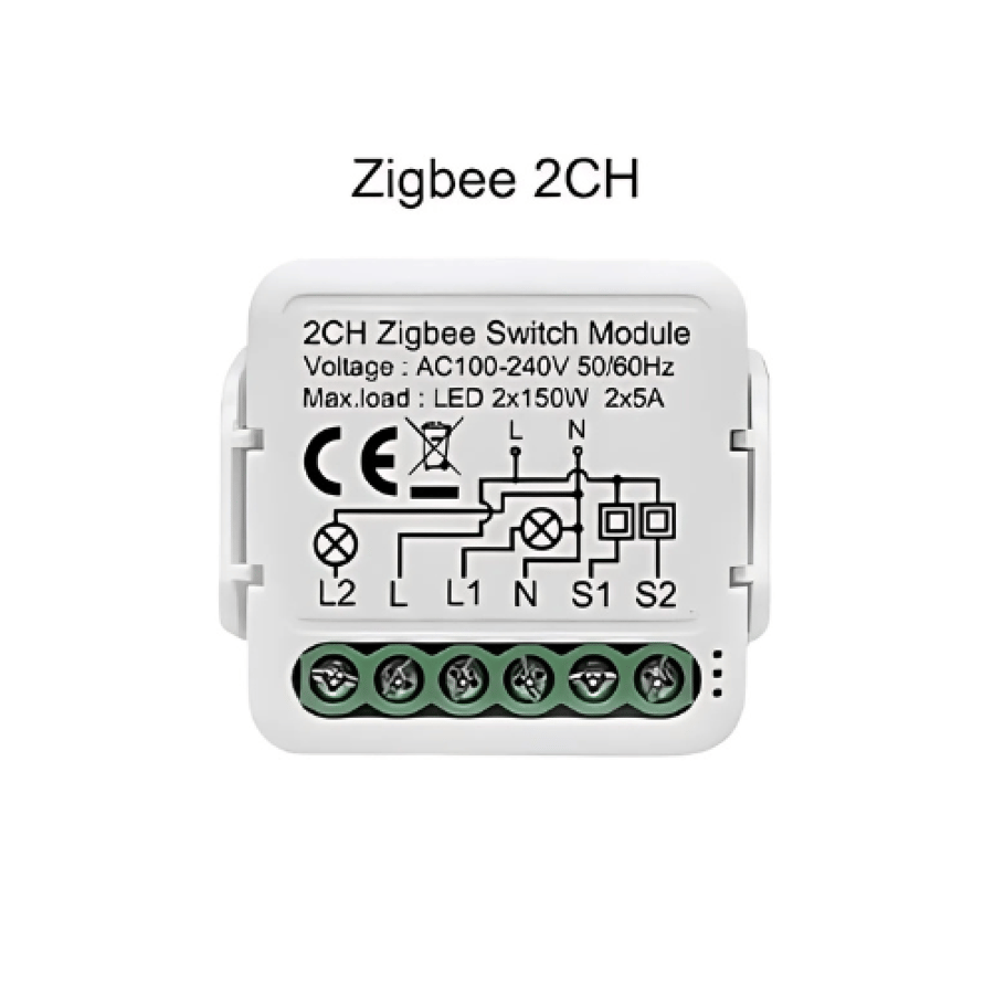 وحدة مفاتيح Zigbee Wi-Fi الثنائي مع سلك محايد