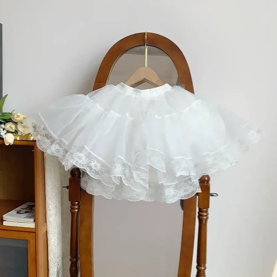 【With Puji】【حافة الدانتيل / Lace Petticoat】- جيبون/تنورة تحتية منفوشة جداً قصيرة بقصة