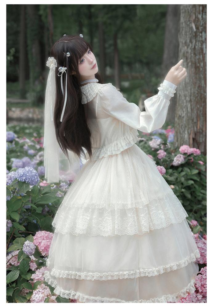 【With Puji】فستان Lolita أصلي من WithPuji بتصميم خيالي واسع بقماش التول، متوفر بنسختي OP / JSK