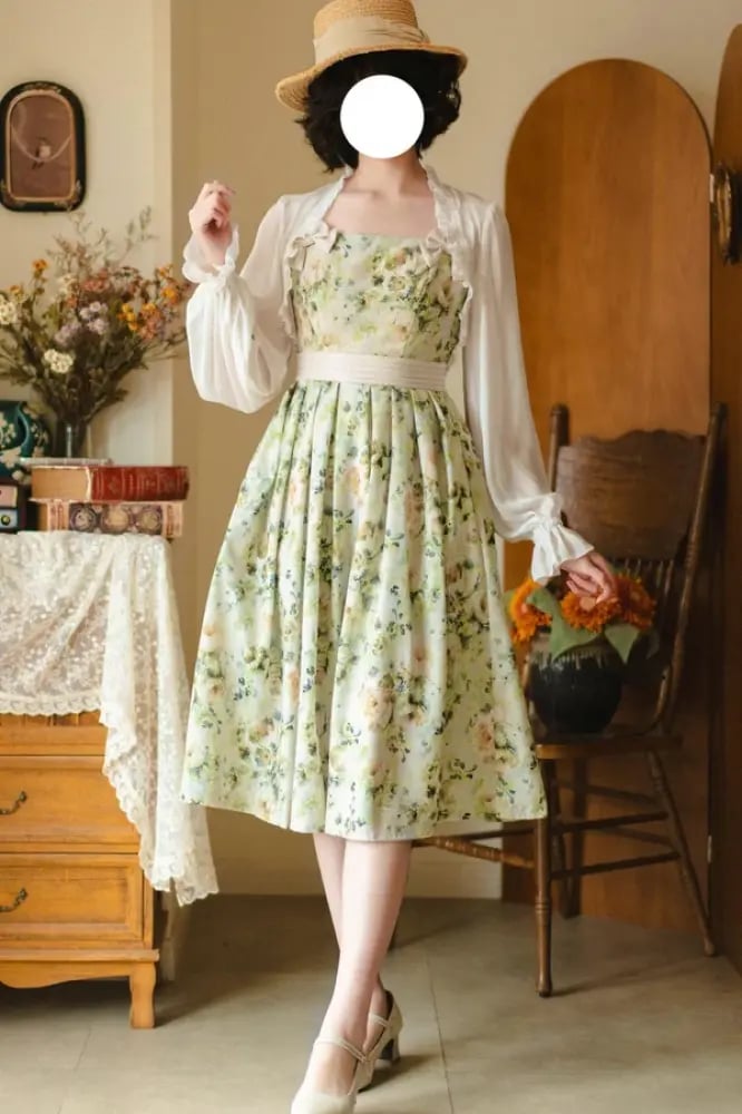 【Forest Wardrobe】فستان لوليتا JSK "عطلة الغابة" بطبعة كلاسيكية أنيقة للارتداء اليومي للربيع والصيف من براند خزانة الغابة