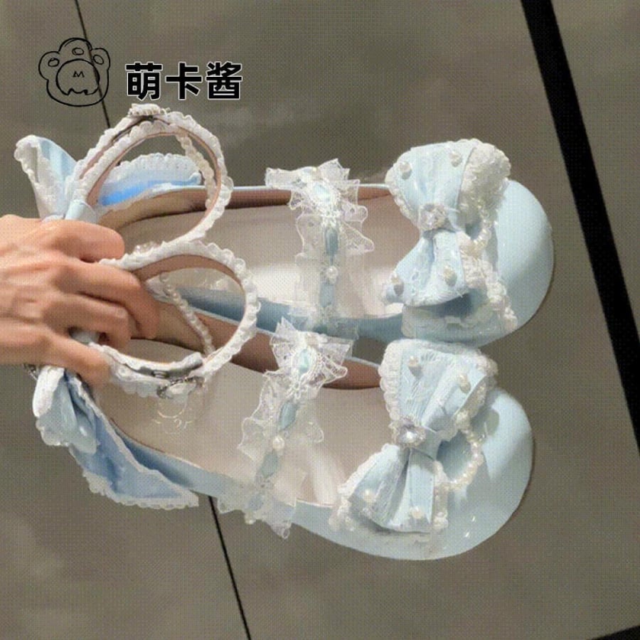 【MoeKa】(عدة الوان) حذاء  بأسلوب JK و Mary Jane بكعب ويدج (Wedge) متوسط، حذاء جلدي أسلوب Lolita.