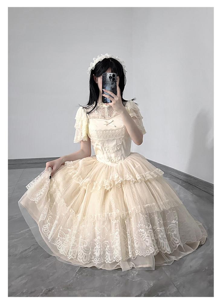【With Puji】فستان Lolita أصلي من WithPuji بتصميم خيالي واسع بقماش التول، متوفر بنسختي OP / JSK