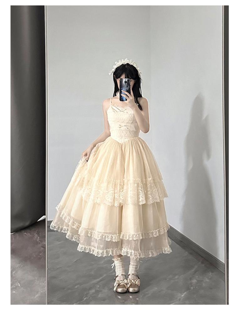【With Puji】فستان Lolita أصلي من WithPuji بتصميم خيالي واسع بقماش التول، متوفر بنسختي OP / JSK