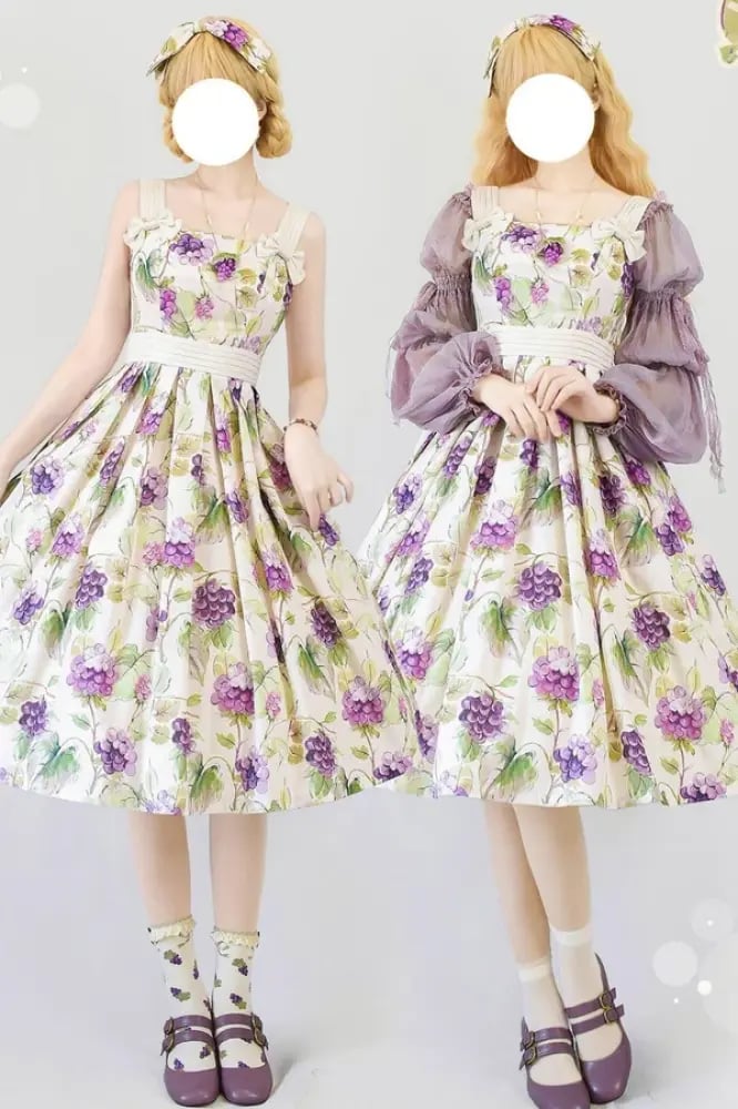 【Forest Wardrobe】فستان لوليتا JSK "عطلة الغابة" بطبعة كلاسيكية أنيقة للارتداء اليومي للربيع والصيف من براند خزانة الغابة