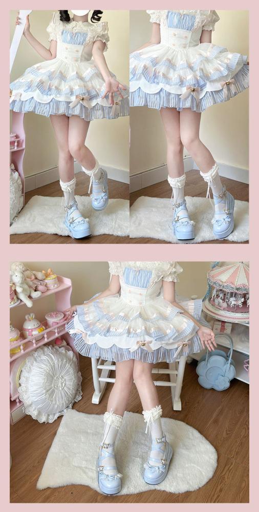 【Witch's Night】 تصميم أصلي - حذاء  بنعل سميك مرتفع برأس مدور بأسلوب Classic Lolita (Cla) الأنيق.