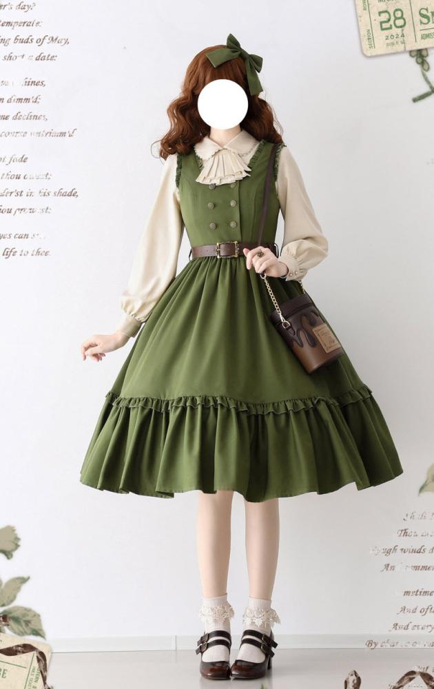 【Forest Wardrobe】فستان لوليتا JSK " - تصميم ربيعي ريترو كلاسيكي كلوش بدون أكمام من براند خزانة الغابة