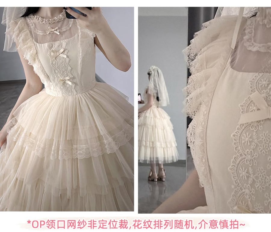 【With Puji】فستان Lolita أصلي من WithPuji بتصميم خيالي واسع بقماش التول، متوفر بنسختي OP / JSK