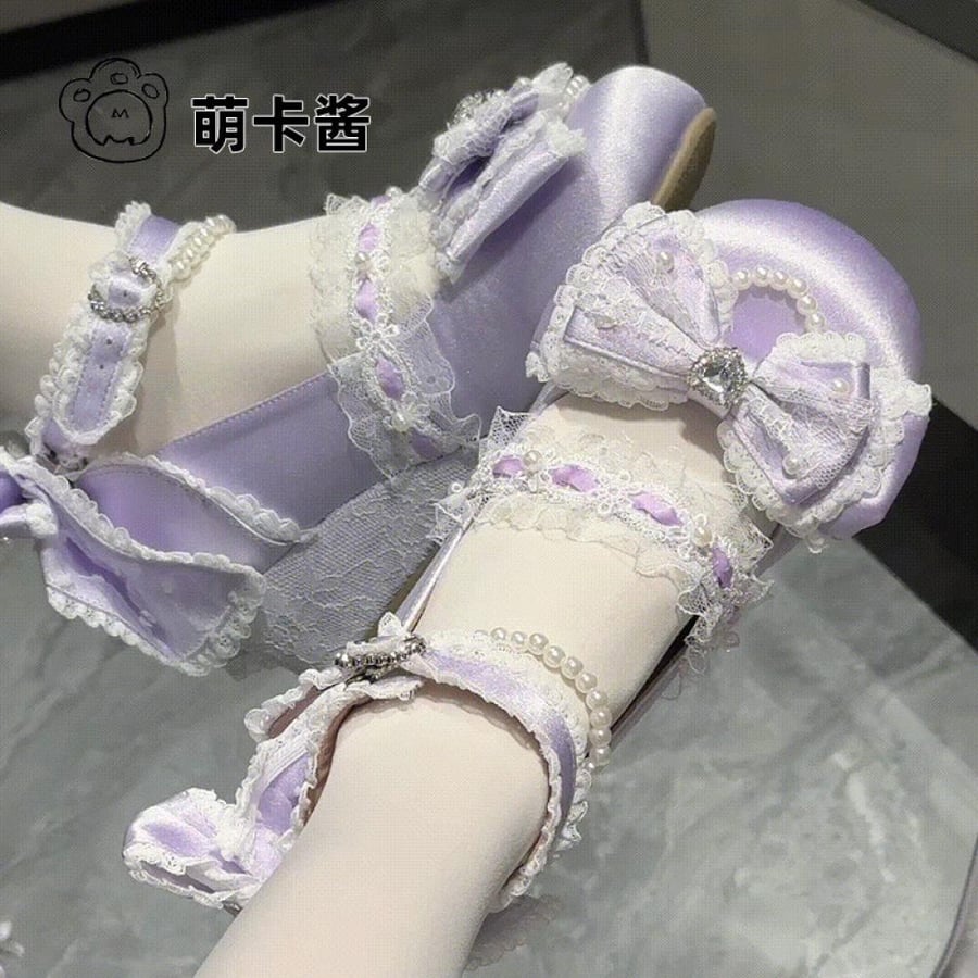 【MoeKa】(عدة الوان) حذاء  بأسلوب JK و Mary Jane بكعب ويدج (Wedge) متوسط، حذاء جلدي أسلوب Lolita.