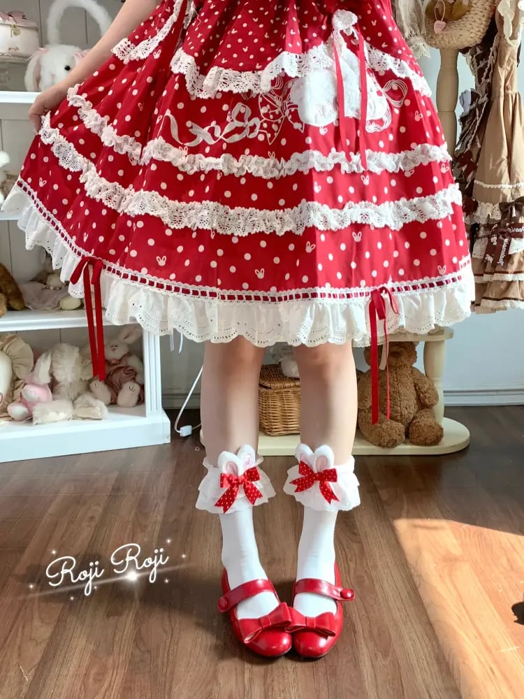 【Roji Roji】جوارب قصيرة بالدانتيل والفيونكة، جوارب صيفية بأسلوب Lolita و JK الياباني اللطيف.