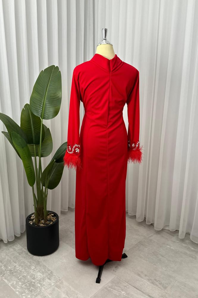 Feather dress two colors