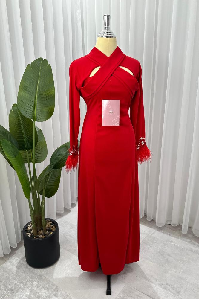 Feather dress two colors