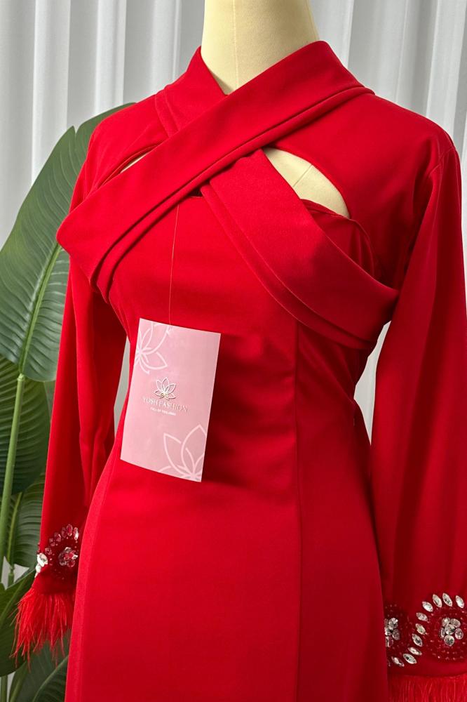Feather dress two colors