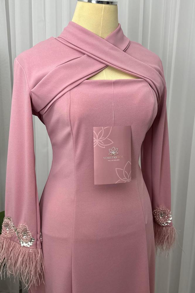 Feather dress two colors