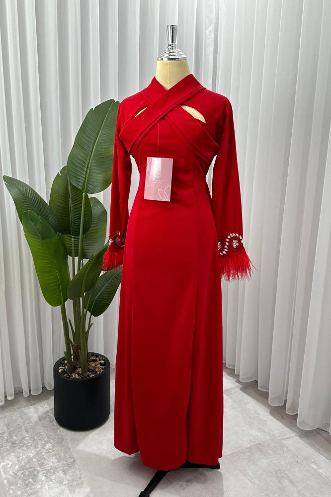Feather dress two colors