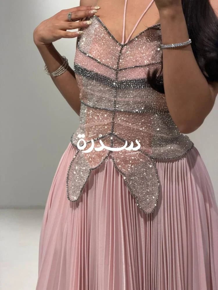 فستان سهرة شيفون المكسر