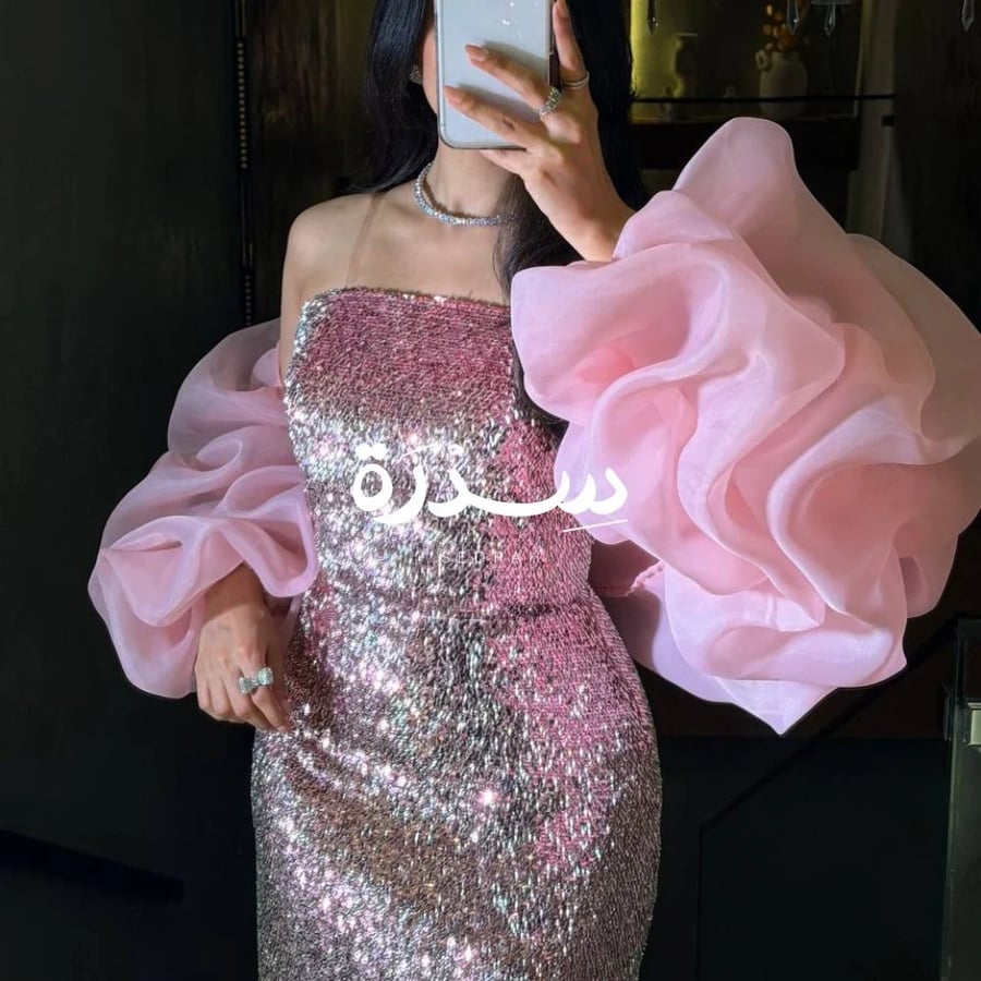 فستان سهرة كامل بالترتر