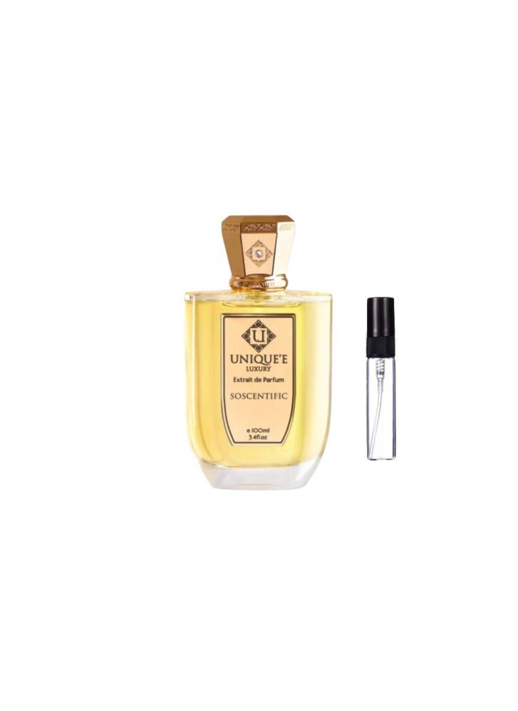 Sample of Scentific perfume from Unique Luxury Extract Eau de Parfum