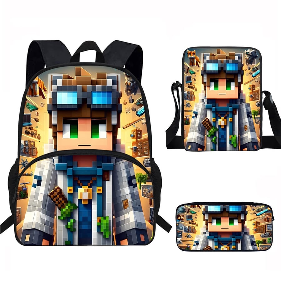 Minecraft - School Bag Set-حقيبة ماين كرافت-شنطة ماين كرافت
