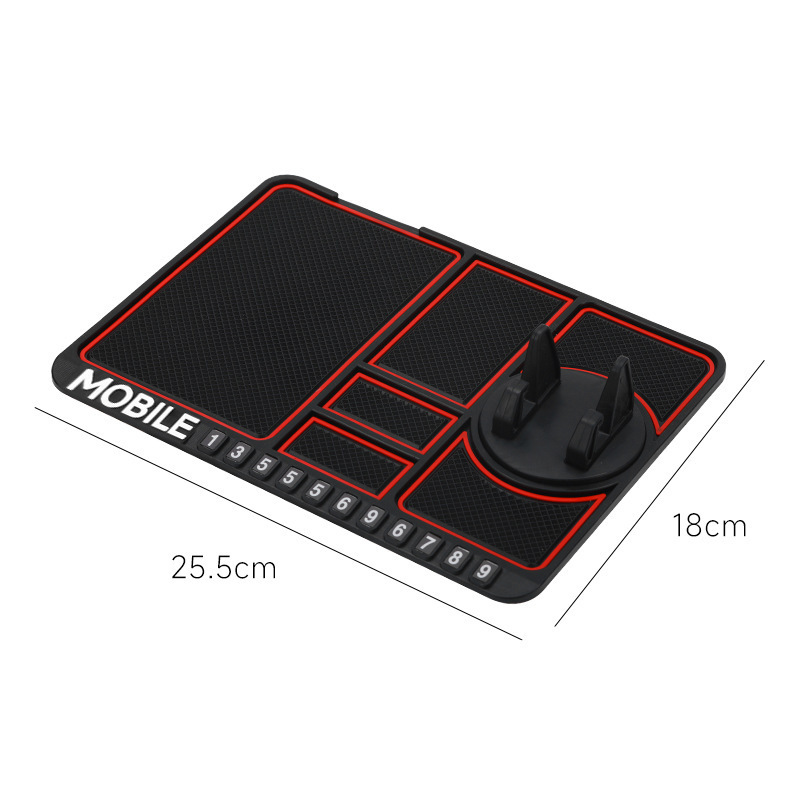 4-in-1 anti-slip car dashboard organizer mat with phone holder