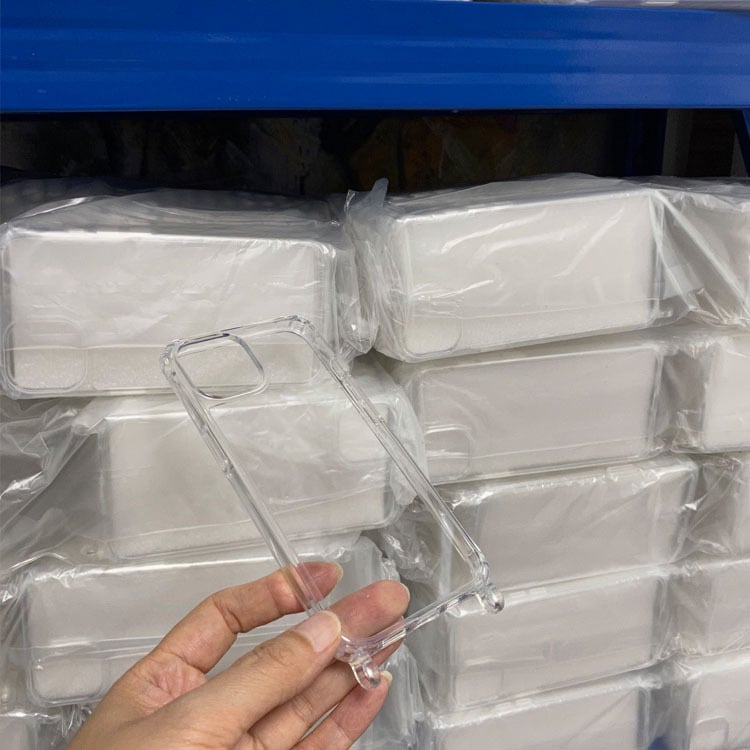 Transparent iPhone portable case with protective strap