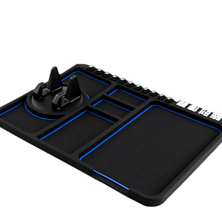 4-in-1 anti-slip car dashboard organizer mat with phone holder
