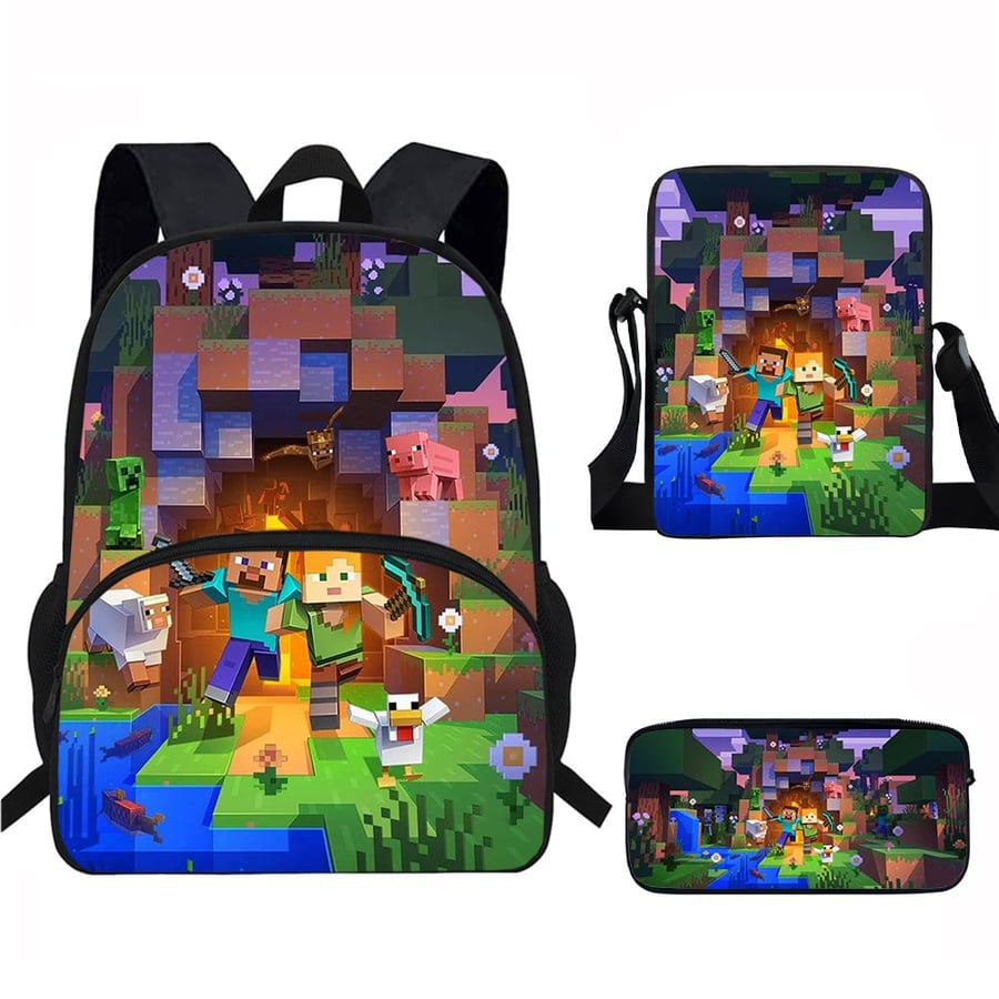 Minecraft - School Bag Set-حقيبة ماين كرافت-شنطة ماين كرافت
