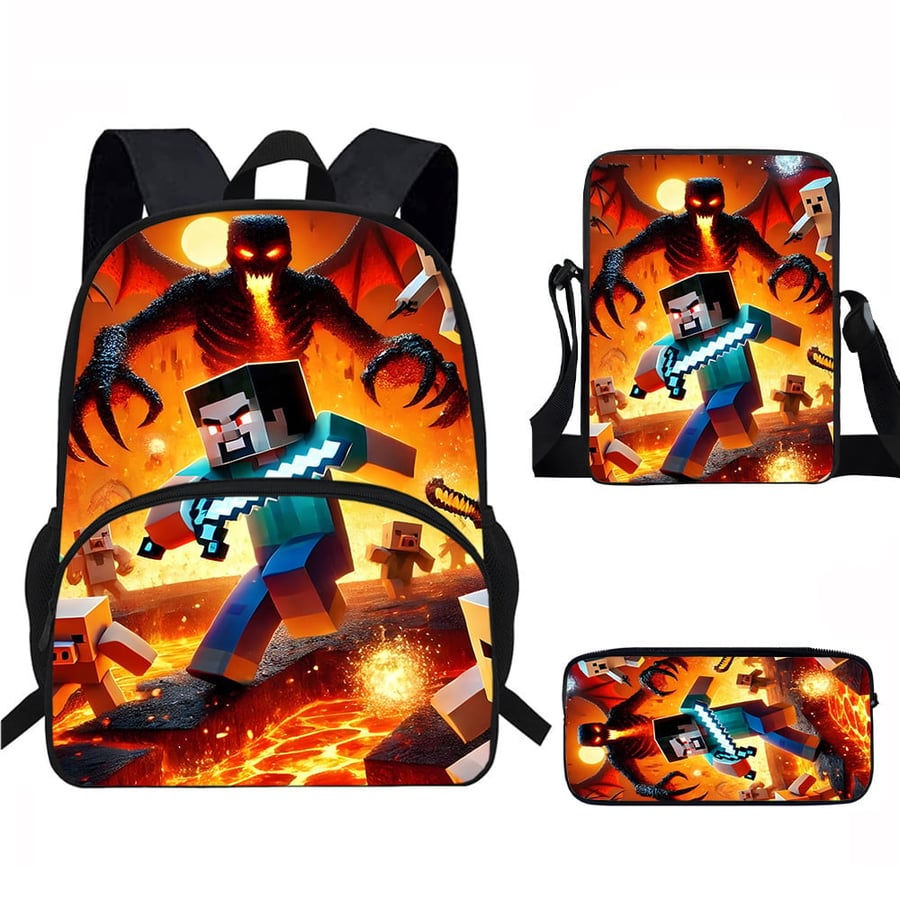 Minecraft - School Bag Set-حقيبة ماين كرافت-شنطة ماين كرافت