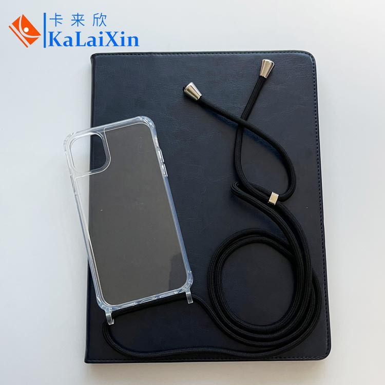 Transparent iPhone portable case with protective strap