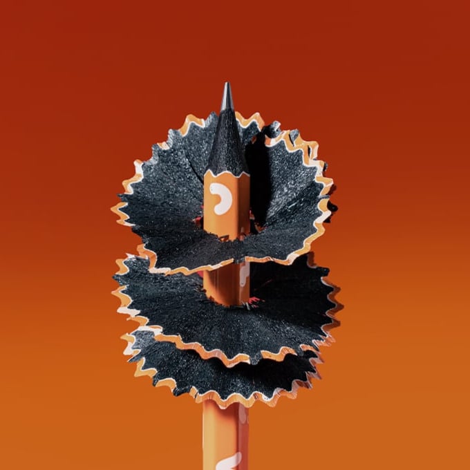 HB pencils made of black wood