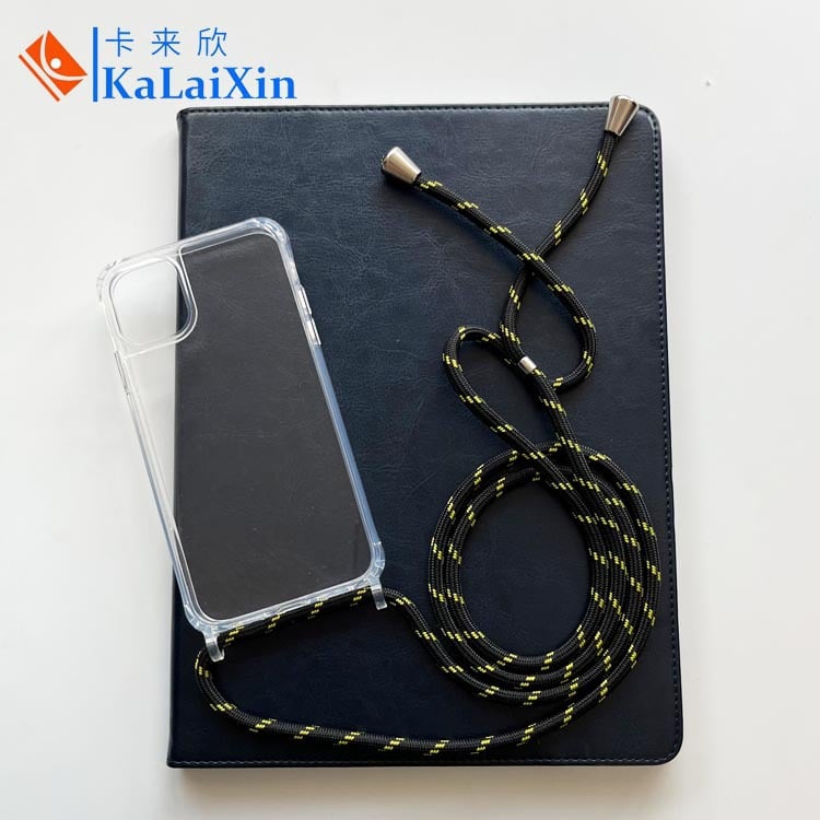 Transparent iPhone portable case with protective strap