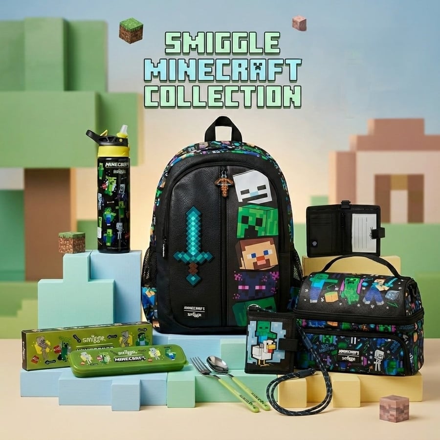 طقم-شنطة-مدرسية-ماين-كرافت-سميجل-Smiggle-Minecraft