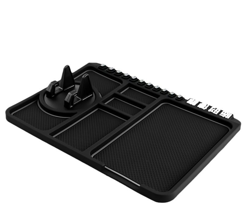 4-in-1 anti-slip car dashboard organizer mat with phone holder