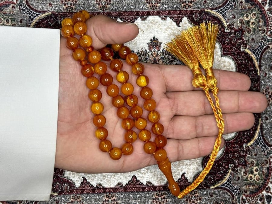 سبحة بكلايت برتقالي ممزوج كركوشة تفصال
