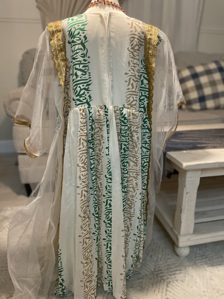 فستان شعبي + ربطة شعر + شنطة