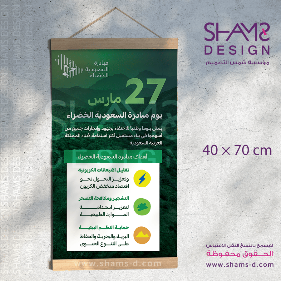 مبادرة السعودية الخضراء التشجير لوحة السعودية الخضراء