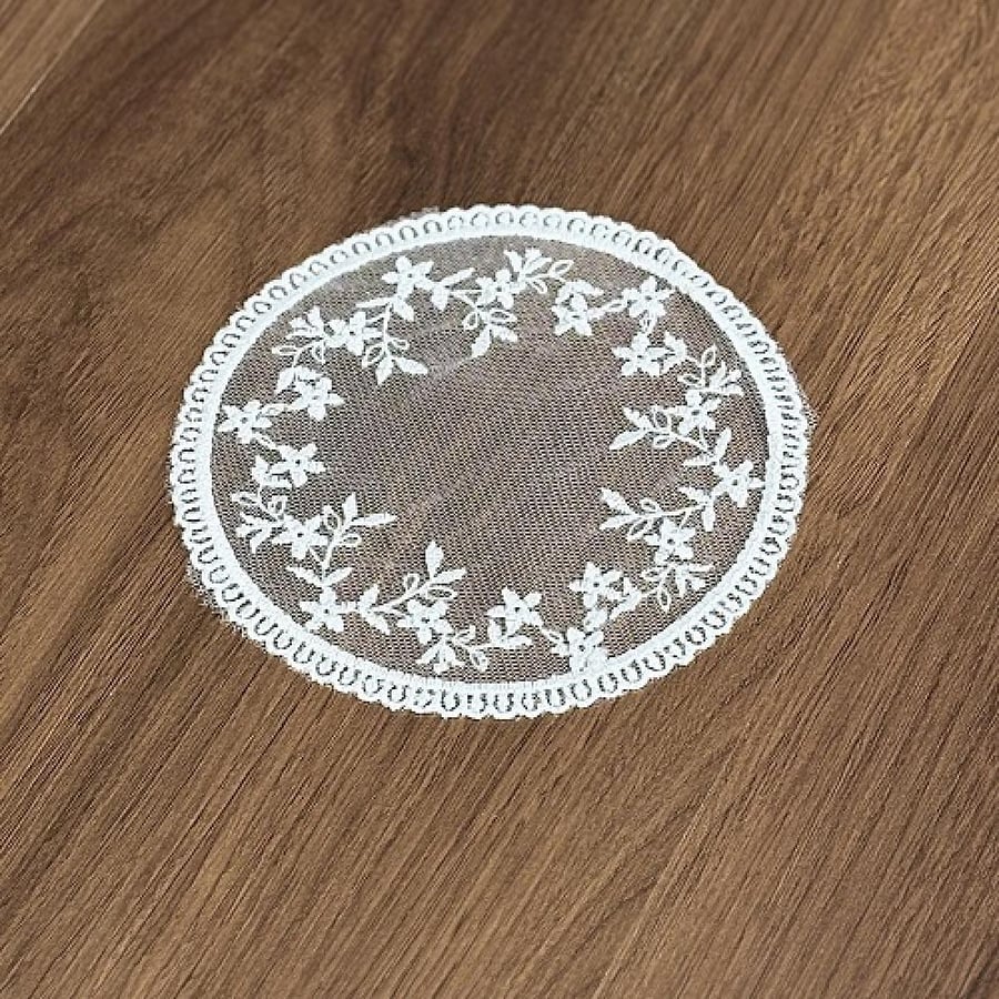 كوستر دانتيل | Lace Coster Size 12 cm Off White