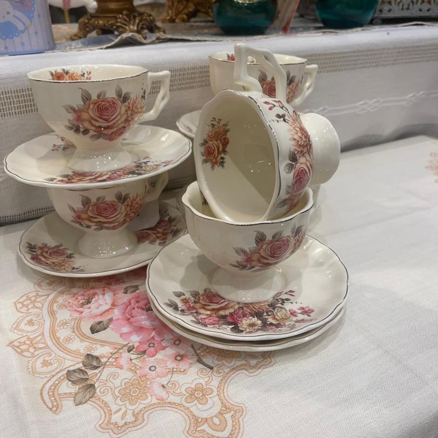 طقم اكواب شاي سعة الكوب 220 مل | Tea cup set, cup  220 ml |