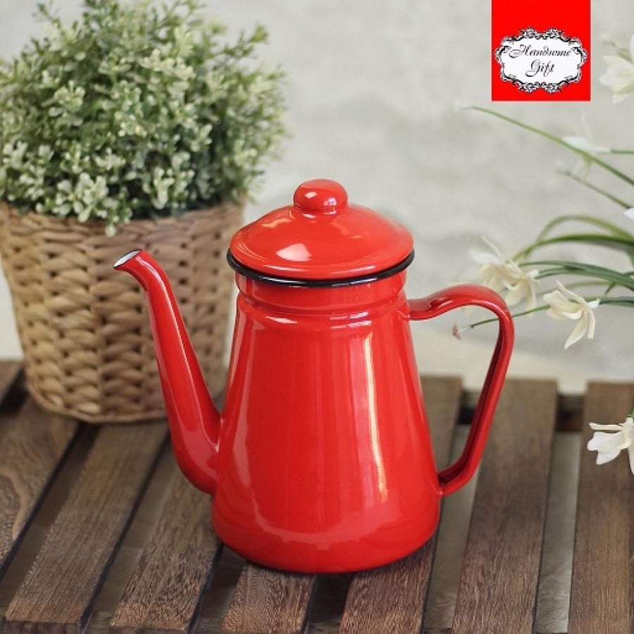 قوري غضار أخضر فاتح 1.2 لتر | Teapot Red Plain