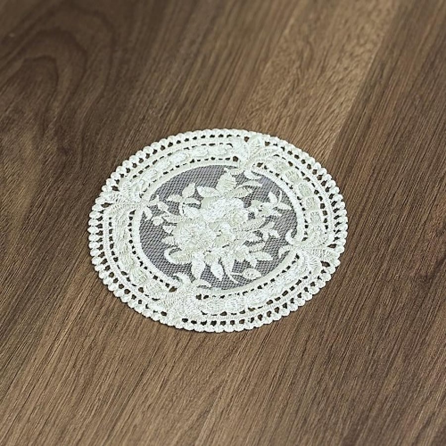 كوستر دانتيل موكا  | Lace Coster 12 cm Mocha