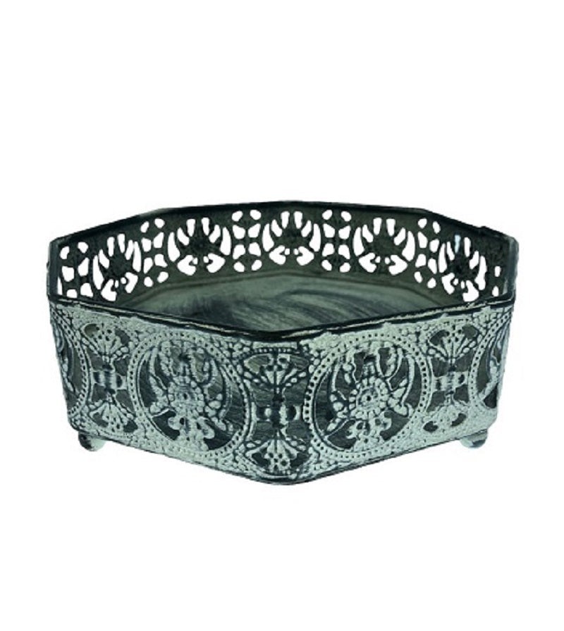 طبق تقديم معدني سداسي كبير | Iron Hexa Tray L