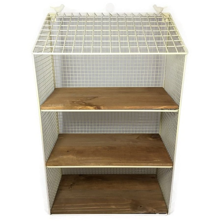 رف معدني و خشب| Metal and wood shelf