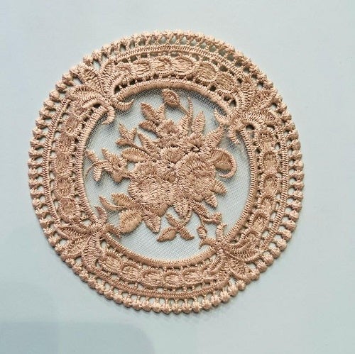 كوستر دانتيل موكا  | Lace Coster 12 cm Mocha
