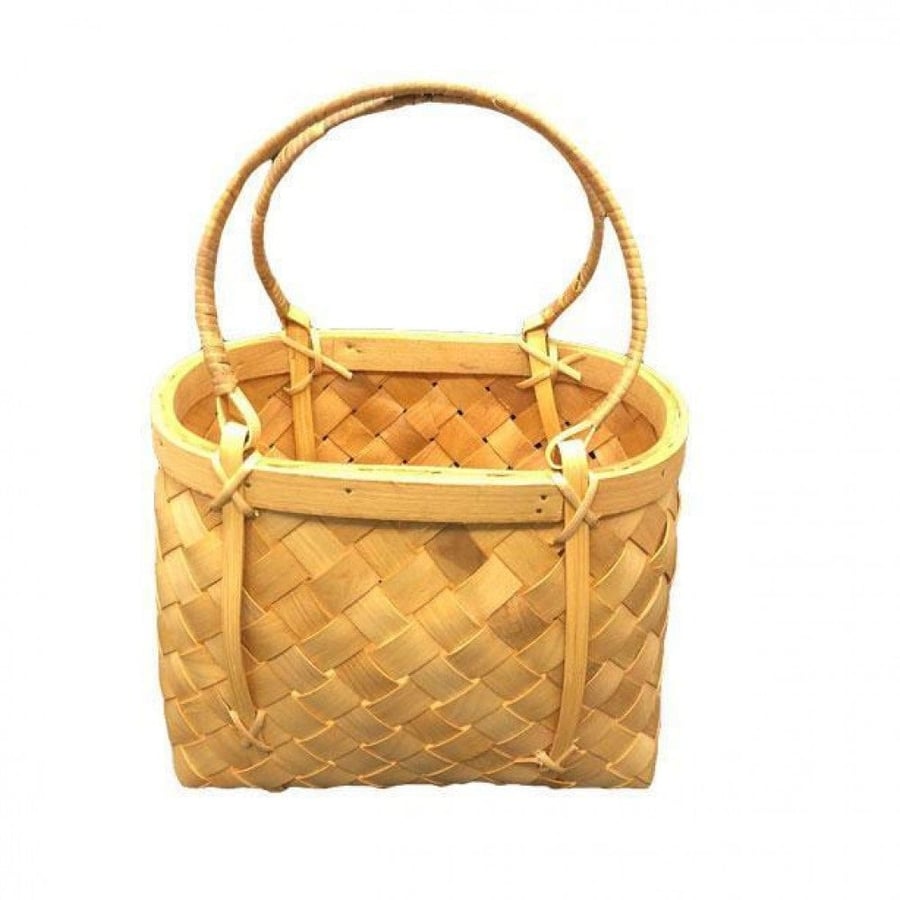 سلة باليد من خشب البامبوالطبيعي | Handmade basket of natural bamboo wood