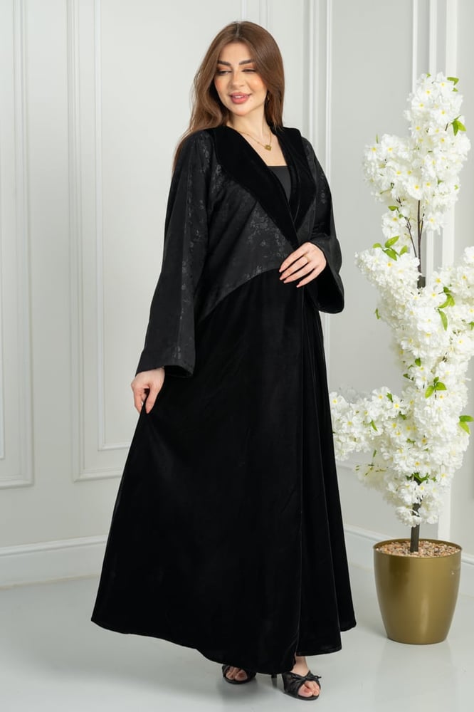 Abaya half wide velvet crowns first grade with jacquard supplier