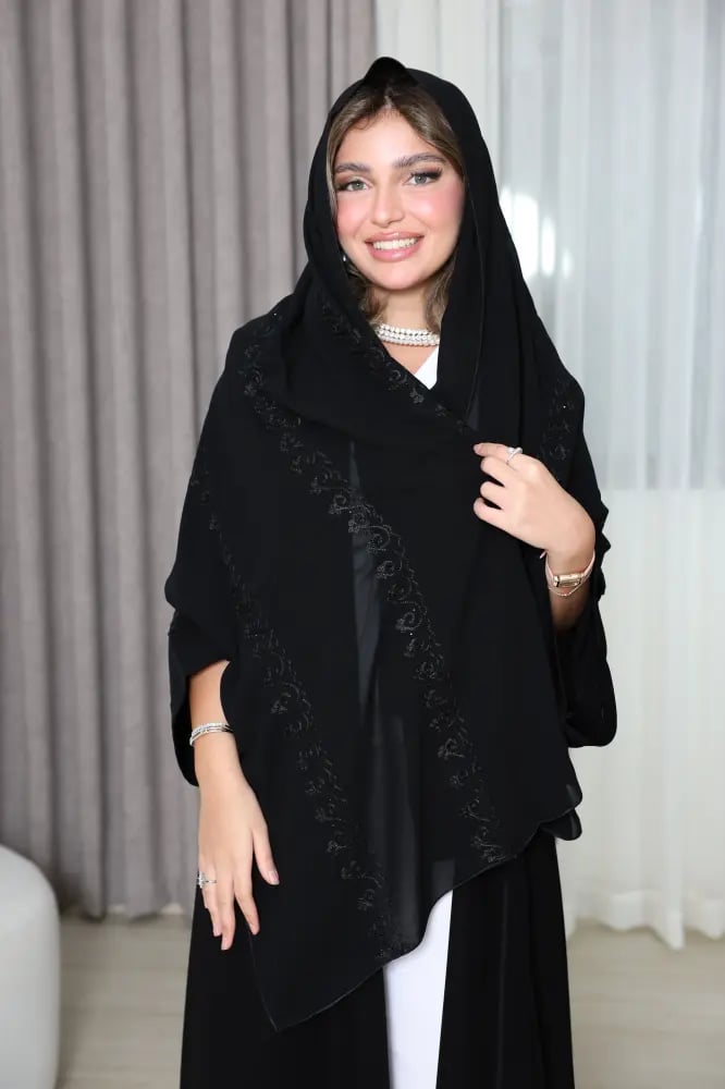 طرحة كوري بتطريز وشك فاخر