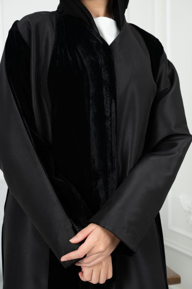 عباية مخمل كريتيون مع تفته تايوني درجة أولى كم بفتحة