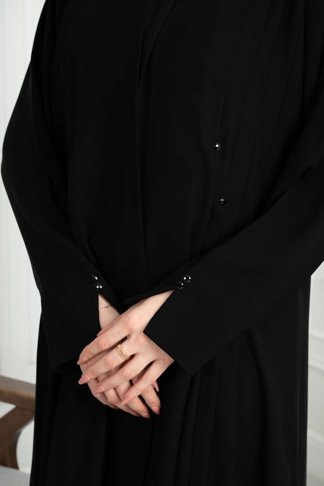Royal Korean abaya, semi-wide, with pleats