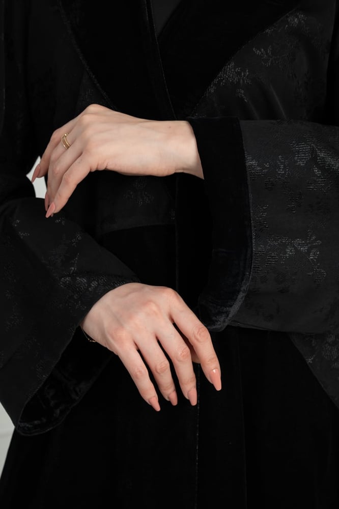 Abaya half wide velvet crowns first grade with jacquard supplier
