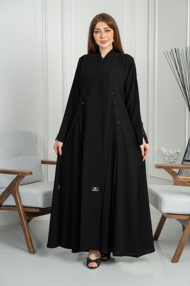 Royal Korean abaya, semi-wide, with pleats